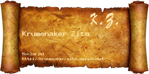 Krumenaker Zita névjegykártya