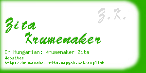 zita krumenaker business card